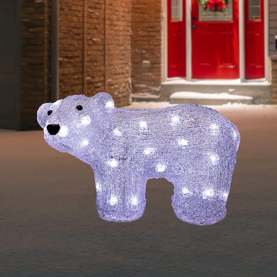12" Lighted Commercial Grade Acrylic Baby Bear Christmas Display Decoration